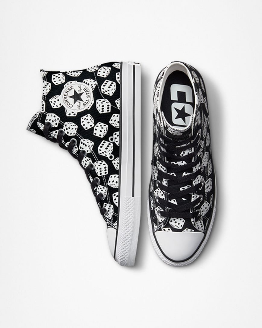 Pánské Skate Boty Converse Chuck Taylor All Star Pro Dice Černé Bílé | CZ EQOV71